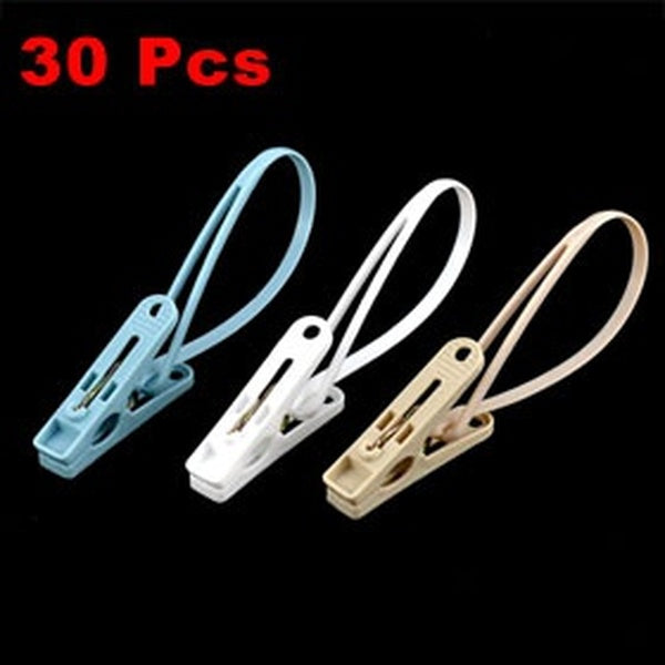 Household Plastic Clothes Socks Pants Airing Hang Rope Clips Clamps Clothespins Hanger 30pcs