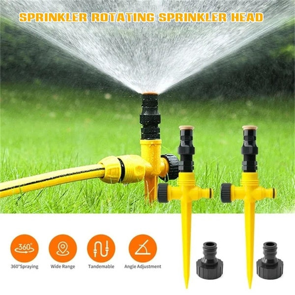 360°Rotary Automatic Sprinkler Adjustable Rocker Impact Sprinkler Garden Irrigation Watering Nozzle Lawn Irrigation Watering Tool