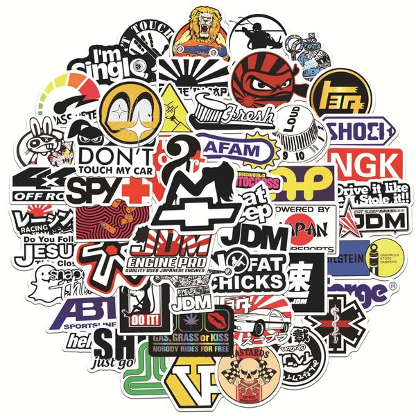 10-50pcs Cool jdm Style Stickers jdm car graffiti Stickers for DIY Luggage Laptop Skateboard Motorcycle Bicycle Stickers