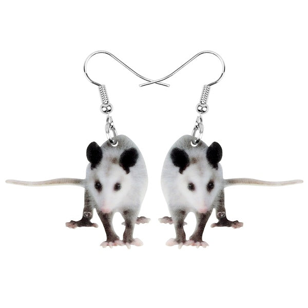 Acrylic Virginia Opossum Sweet Mouse Rat Earrings Dragon Drop Printing Animal Jewelry for Women Girl Classic Gift Accessories Charms