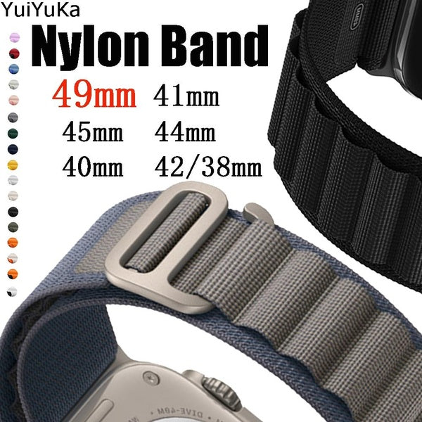 YuiYuKa Band for Smart Watch Ultra 2-Ultra 49mm 9 8 7 45mm 41mm for Smartwatch Series SE 6 3 5 4 2 1 44mm 40mm 42mm 38mm, Soft Nylon Sport Outdools B
