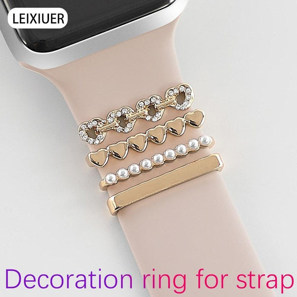 LEIXIUER Anneau de décoration en métal pour bracelet pour bracelet de montre Apple Charmes décoratifs Bijoux en diamant pour iWatch pour samsung pour