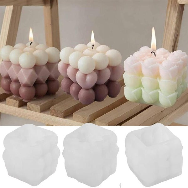 Bubble Rose Flower Cube Silicone Molds