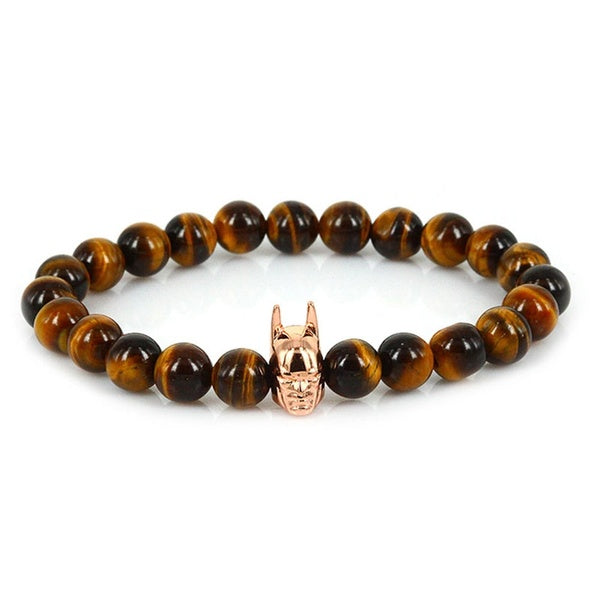 Batman Bracelet Hommes Chanceux Gem Nouveau Design Bijoux De Mode Natrual Oeil De Tigre Pierre Perle Charme Bracelets