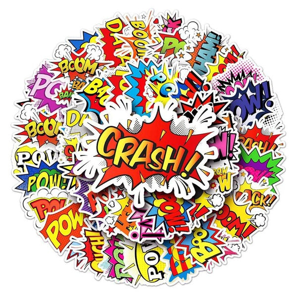 10-50PCS English Trendy Stickers Data Vinyl Stickers Water Bottle Laptop Mobile Phone Skateboard Kids Adult Stickers