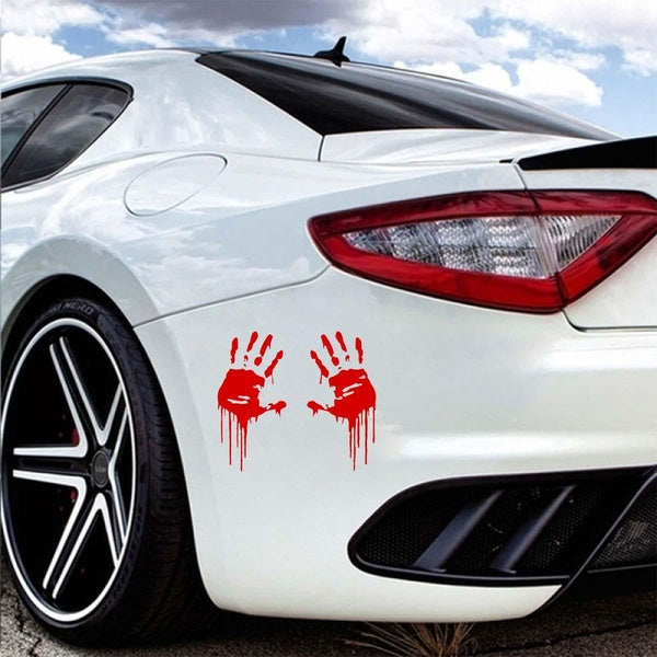 1pc Car Stickers Zombie Bloody Hands Print Fun for Car Window Car Accessories Vinyl Decal