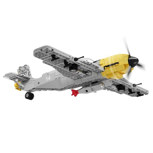 WW2 Military Series 1:48 BF-109 Fighter Jet Classic Collection Model Building Blocks Bricks Toys Gifts