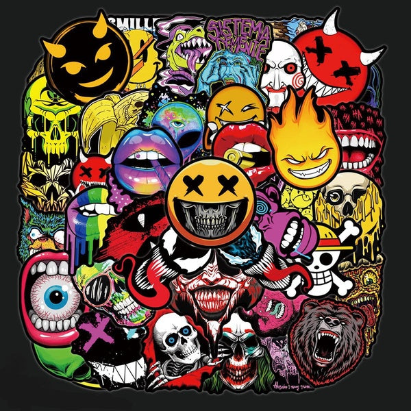 10-50pcs Classic Mask Stickers horror stickers monster graffiti Stickers for DIY Luggage Laptop Skateboard Motorcycle Bicycle Sticker