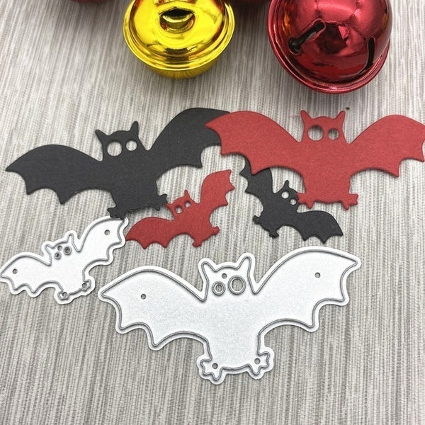 2 pcs - lot Halloween chauve-souris en métal matrices de découpe pochoirs pour Scrapbooking - Album photo timbres décoratifs gaufrage papier artisana