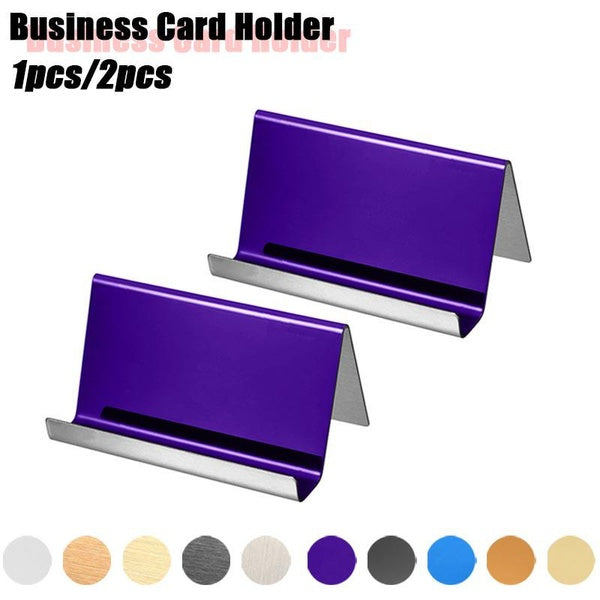1pcs-2pcs Matte-Glossy 304 Stainless Steel Business Card Holder Desktop Creative Card Holder Name Cards Display Stand For Office Front Desk Office De