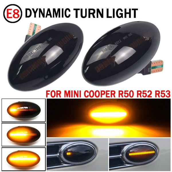 1 Pair Dynamic LED Turn Signal Side Marker Light Side Repeater Sequential Blinker Lamp For BMW MINI Cooper R50 R52 R53 2002-2008