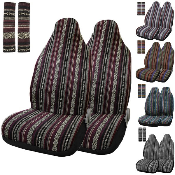 Universal 2PCS Auto Seat Covers Polyester Front Seat Baja Blanket Ethnic Style Bucket Seat Cover for Car SUV Truck
