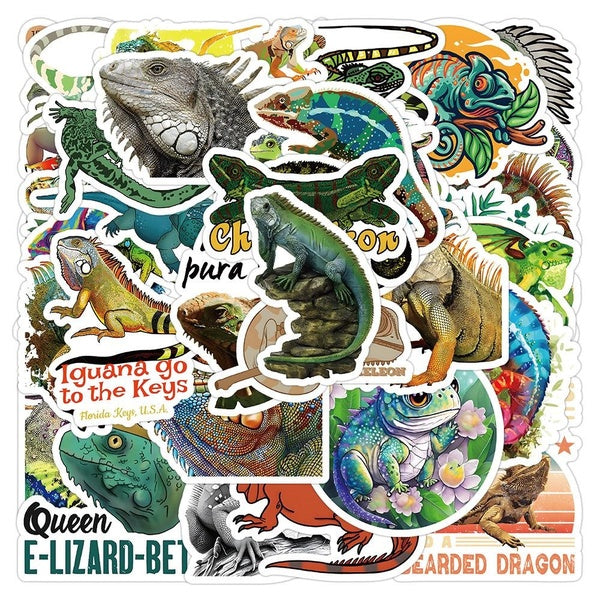 10-50Pcs Iguana Stickers Reptile Lizard Graffiti Stickers for DIY Luggage Laptop Skateboard Motorcycle Bicycle Stickers