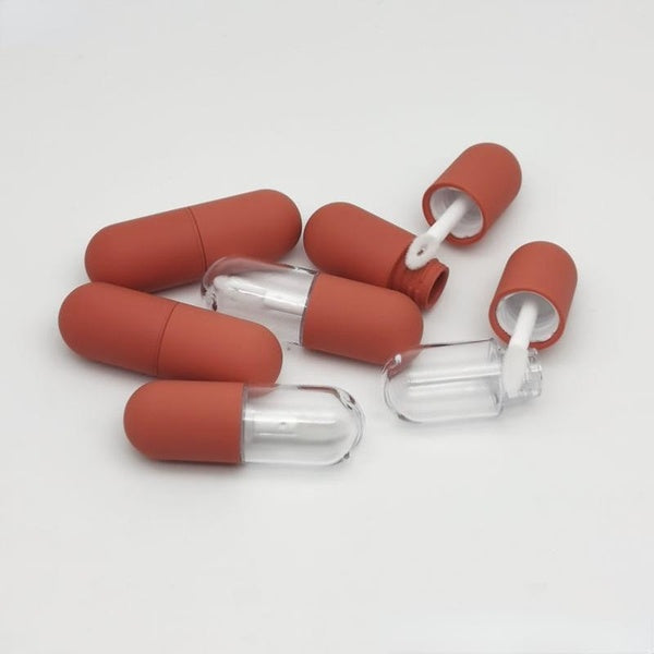 Mignon 4.5ml Mini Capsule Tube brillant à lèvres Tube Transparent brillant à lèvres baguette Tube coeur brosse bricolage cosmétique Mini bouteille d'