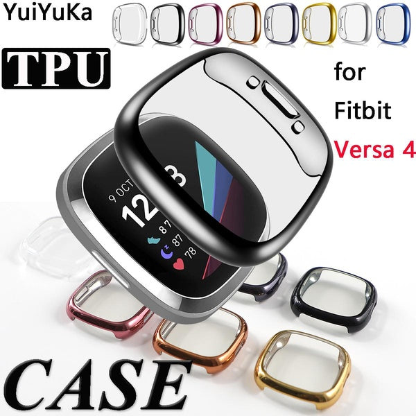 YuiYuKa Soft TPU Screen Protector Case for Fitbit Versa 4 Watch Full Cover Lightweight Bumper Accessories for fitbit watch versa 4