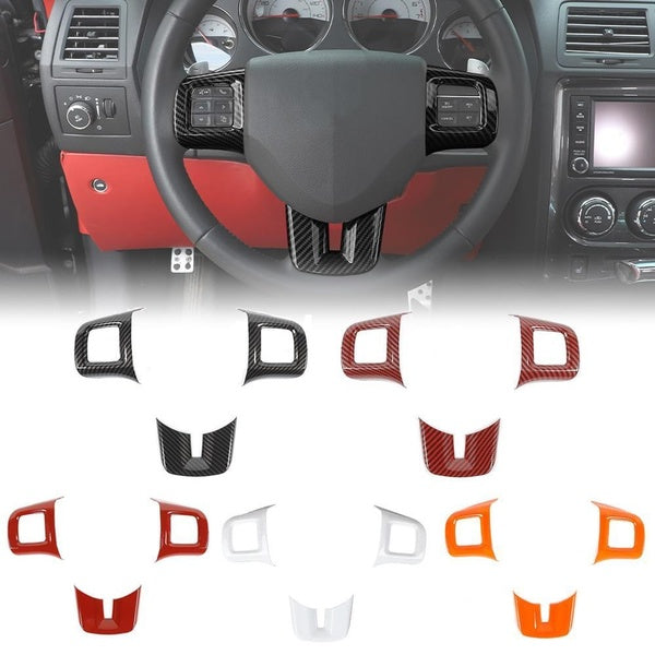 Car Interior Steering Wheel Cover Trims ABS Accessories for 2010-2014 Dodge Challenger-Charger-Dart Durango and Journey