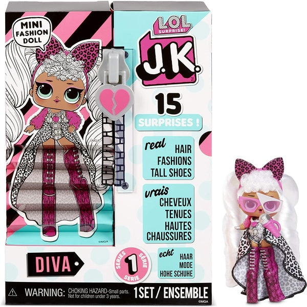L. O.L. Surprise! JK Diva Mini Fashion Doll with 15 Surprises