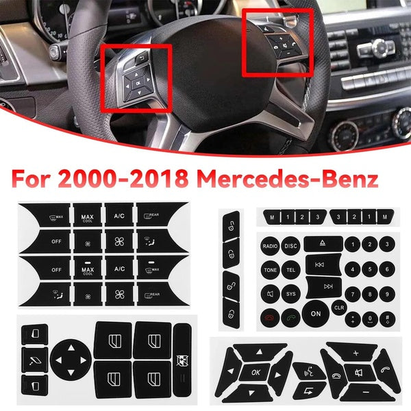 Car Button Repair Sticker Matte Black Decals Stickers For Mercedes For Benz GLK350 C Class CLS C218 SLK W172 W204 W207 W212 W218