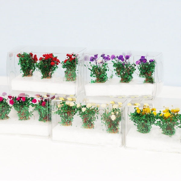 DIY Realistic Flower Cluster Model Railway Architecture Landscape Artificial Grass Building Materials Sand Table Diorama Layout