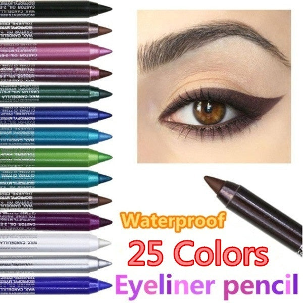 25 Colors 1PC Fashion Eye Cosmetics Long Lasting Makeup Beauty Eye Shadow & Liner Pencil Glitter Colourful Eyeliner Gel Pen Pearl Pigment