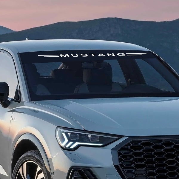 Car Sunshade Front Windshield Reflective Vinyl Windscreen Stickers Decals For Ford Mustang Auto Exterior Decor Car Accessories