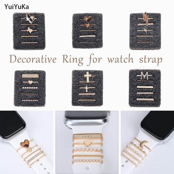 YuiYuKa Decorative Ring for Apple Watch Band Diamond Jewelry Decoration for IWatch for Samsung Watch Bracelet Strap Accessories Matron Inn
