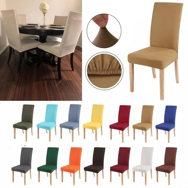 New Upgrade 1-2-4-6pcs Solid Color Chair Cover Spandex Stretch Elastic Slipcovers Chair Covers White for Dining Room Wedding Banquet Hotel