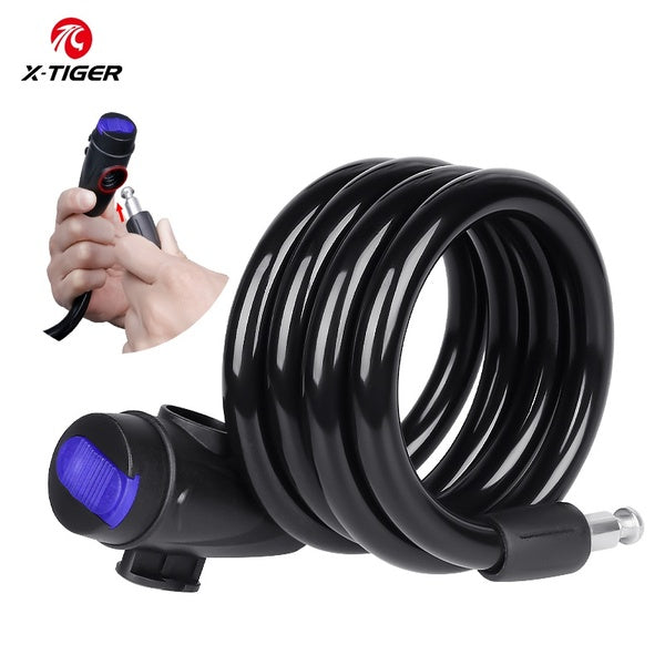 X-TIGER anti theft Universal Bicycle Lock Steel Rope Cable Bike Security Lock Bicycle Safety Lock with 2 Keys