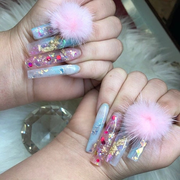 Magnetic Pompoms Charms For Nails Art Design Mini Pom Poms Mink Fur Ball Pendant 3D Nail Art Soft Hairball Charms