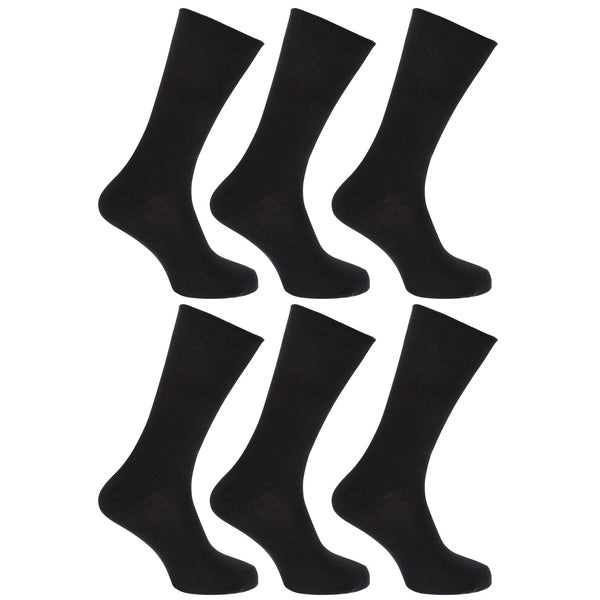 FLOSO Womens-Ladies Plain 100% Cotton Socks (Pack Of 6)