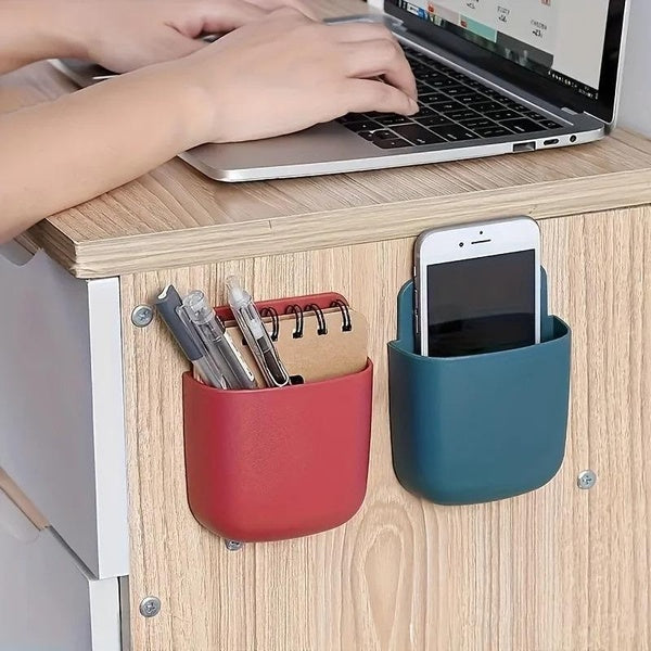 1 boîte de rangement murale pour télécommande, étui de rangement pour prise de téléphone portable, support de rangement, étagère de conteneur