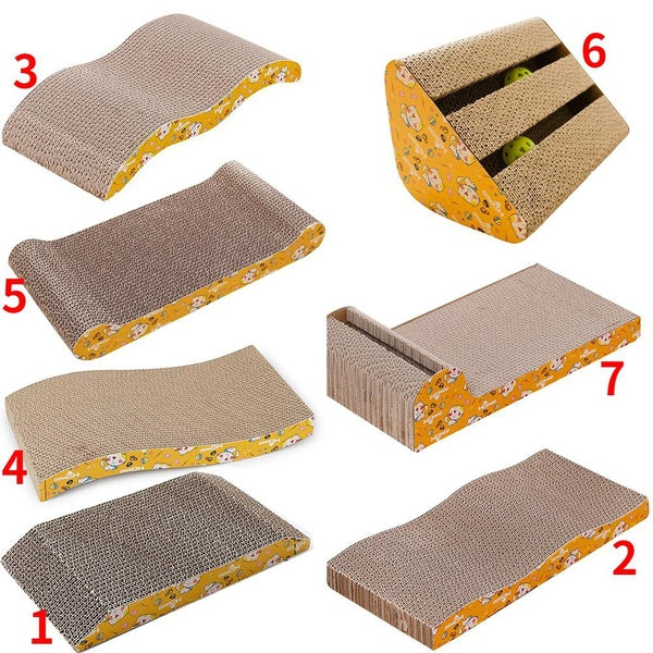 Pet Toy Quality Corrugated Paper Cat Scratch Board Pad Kitten Scratching Scratcher Cardboard Toys Protect Furniture+Free Catnip