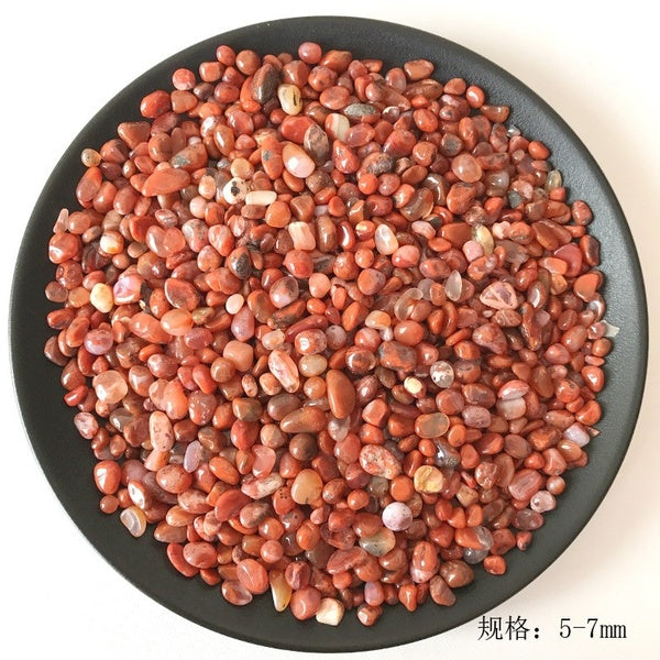 100g-pack Red Agate Natural Stone Gravel Fish Tank Rock Planting DIY for Crafts