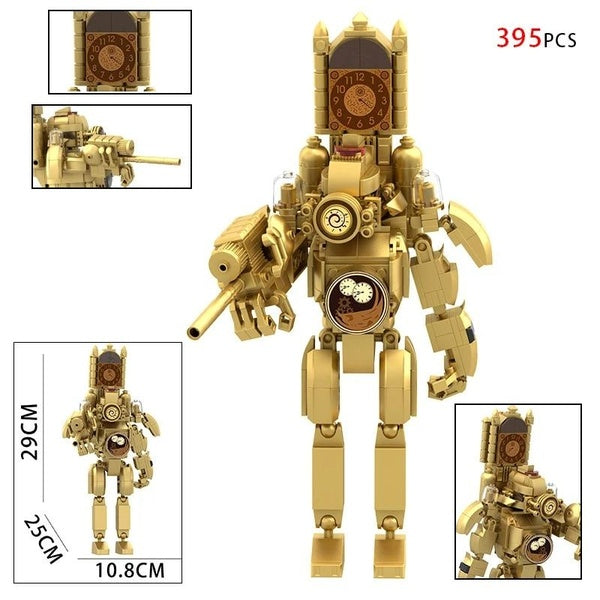 Titan Clock Man Female TV personality Skibidi Toilet Man Building Blocks Toys Model Set Of Decoration Diy Toy For Birthday Gift