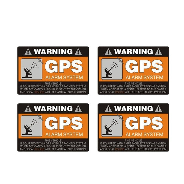 4X 8CM*5.3CM Warning Car Sticker GPS Alarm System Decal 12-0911