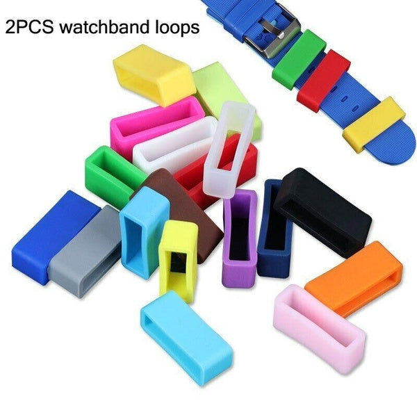 2PCS Colorful Watch Strap Loop 12-21mm 22mm 24 26mm Watch Band Rubber Ring Loops Watch Accessories Clasp Holder Locker Matron Inn