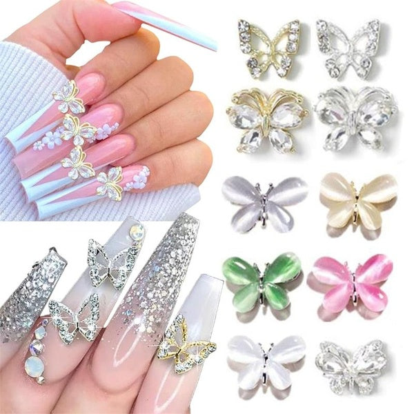 10pcs-20pcs Butterfly Glitter 3D Nails Charms for decorations