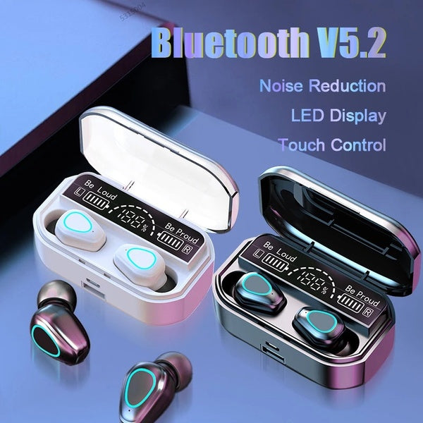 New Wireless Earbuds Bluetooth 5.2 Earphones,Mini TWS Waterproof Sport In Ear Headphones Noise Cancelling Bluetooth Headset with LED Display Charging
