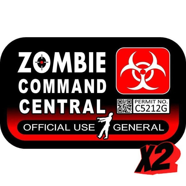 2Pcs 12.7CM*7.6CM RESIDENT EVIL ZOMBIE Classic Car Sticker Zombie Command Central Decals