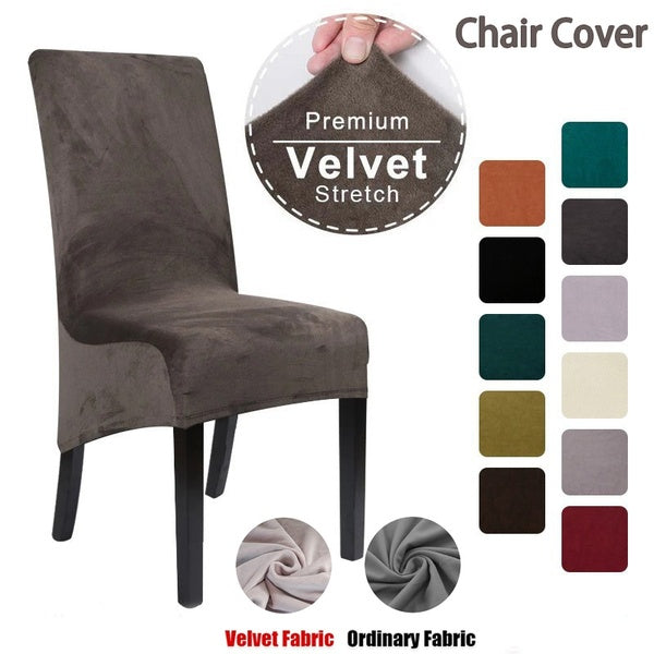 1 pc High Back Velvet Fabric Chair Cover Seat Covers Slipcover for Wedding Party Banquet Dining Room Home Decoration