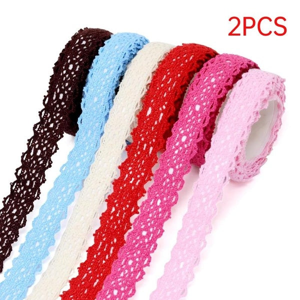 Ruban de masquage en coton, 0.7 pouces de large, 2 yards, rubans en dentelle Washi, ruban adhésif auto-adhésif pour décoration de Scrapbooking, DIY b