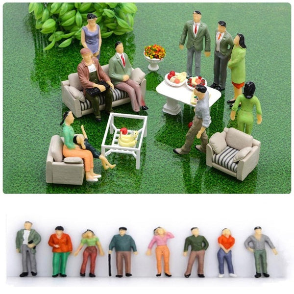 30PCS 1:42 Scale Miniature Handmade Gifts Toy Figures People Figures DIY Character ABS Model Building Passengers