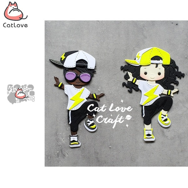 Catlove Hip hop garçon fille métal matrices de découpe Scrapbooking moule pochoir découpes carte faisant bricolage artisanat gaufrage nouveaux matric