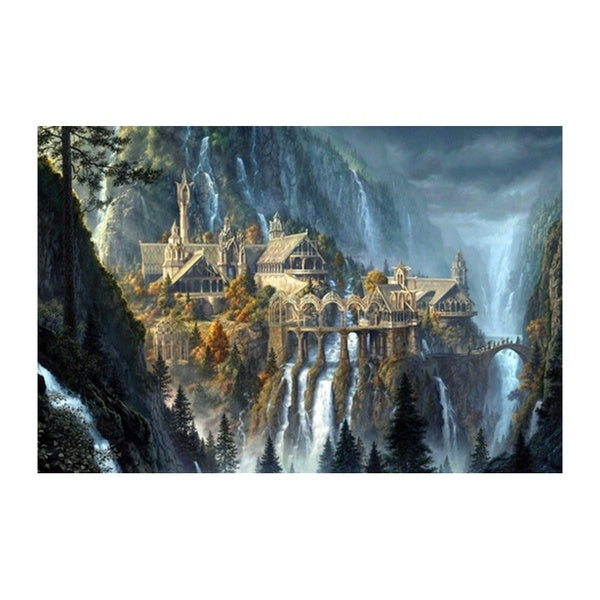 DIY 5D Diamond Painting Castle Fantasy by Number Kits Painting Cross Stitch Full Drill Crystal Rhinestone Embroidery Pictures Arts Craft for Home Wal