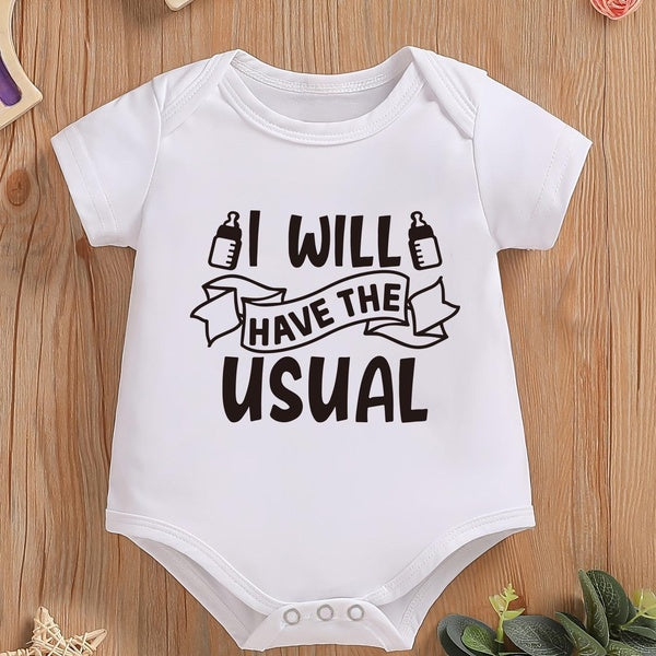 Newborn Infant HAVE THE Graphic Romper Short Sleeve Crew Neck Bodysuit Onesies for Baby Girls and Boys Toddler Clothes