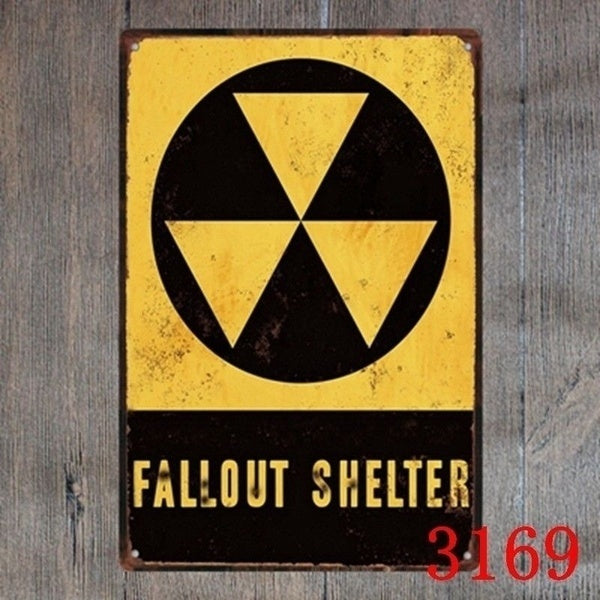 Métal Tin Sign Fallout Shelter Decor Bar Pub Home Vintage Retro