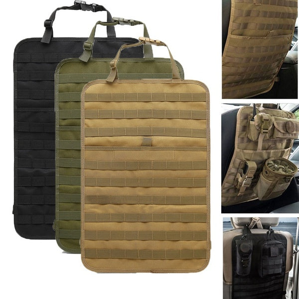 Nylon Tactical Car Seat Back Organizer Molle Vehicle Panel Seat Cover Tactical Accessories Storage Pouch