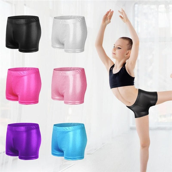 4-12 Years Kids Girls Dance Shorts Gymnastic Athletic Shorts Sparkle Glitter Bottoms Children Ballet Dance Shorts