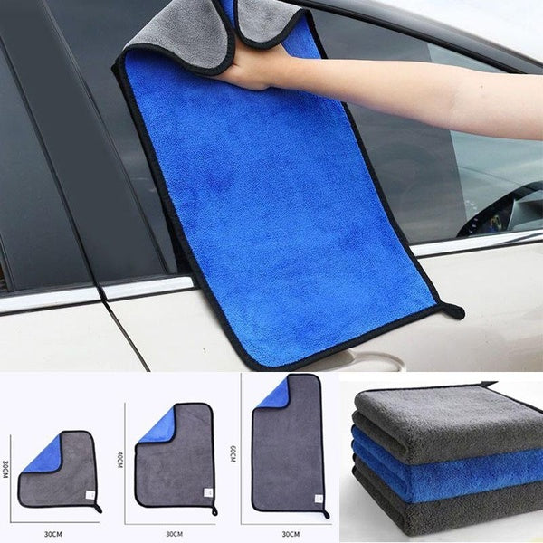 3-5 pcs 400g-m² Extra Soft Car Wash Microfiber Towel Car Cleaning Drying Cloth Car Care Cloth Blue wipe Car WashTowel Never Scrat