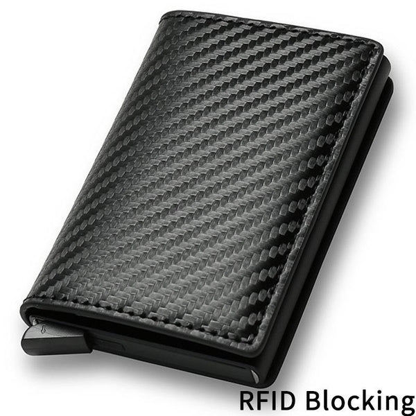 Protection de blocage RFID pour hommes, porte-cartes de crédit, portefeuille en cuir, métal, aluminium, étui pour cartes bancaires de visite, carte d